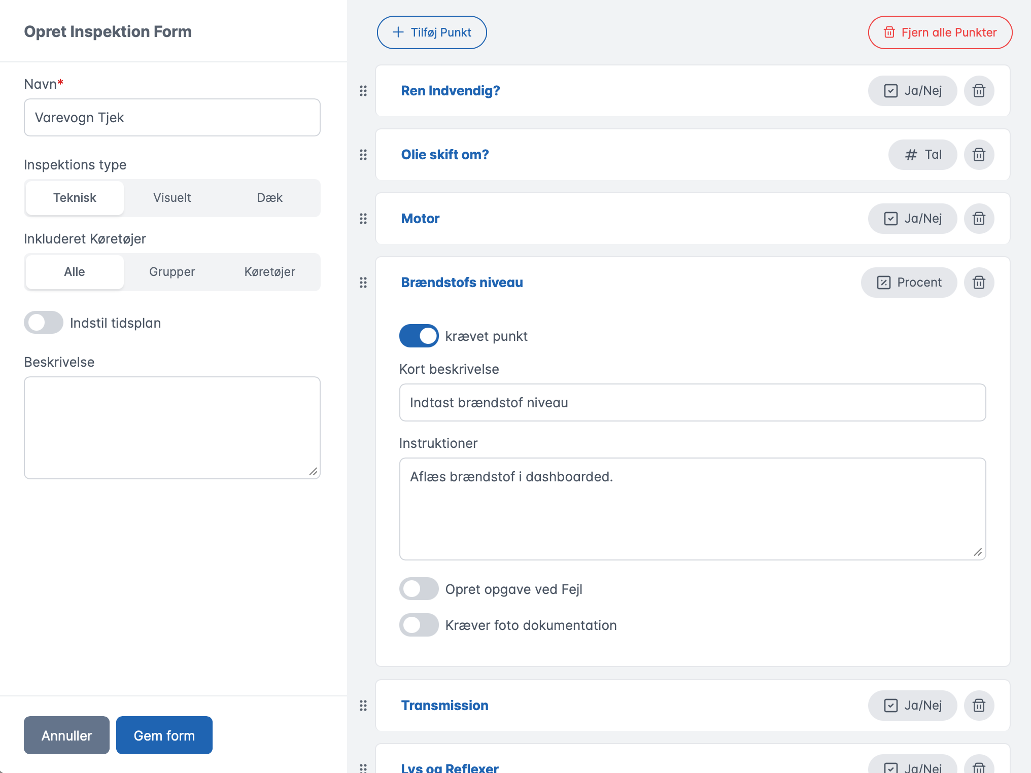 Formular-builder interface